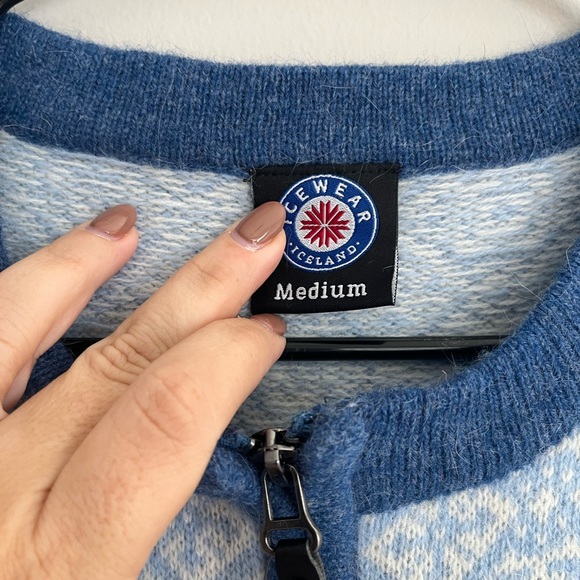 Icewear Iceland Wool Sweater Cardigan Womens Full Zip Fair Isle Nordic NWT - Picture 2 of 4